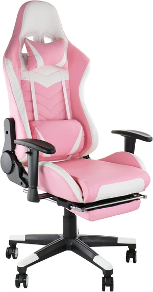 GameFitz Gaming Chair in Pink and White GameFitz Gaming Chair in Pink and White