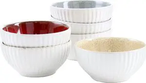 Laurie Gates Sierra 6 Piece 6.3 Inch Stoneware Bowl Set in Assorted Colors