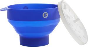 WW Healthy Kitchen 2 Piece Silicone Microwave Popcorn Popper in Blue