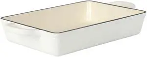 Crock-Pot Artisan 13 Inch Enameled Cast Iron Lasanga Pan in Linen