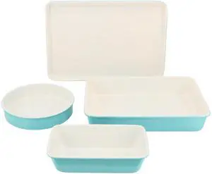 Martha Stewart Everyday Color Bake 4 Piece Nonstick Carbon Steel Bakeware Set in Teal