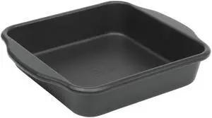Oster Teston Platinum Collection 8 Inch Nonstick Carbon Steel Square Cake Pan in Matte Black
