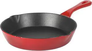 Crock-Pot Artisan 8 Inch Enameled Cast Iron Round Skillet in Gradient Red