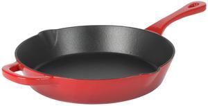Crock-Pot Artisan 10 Inch Enameled Cast Iron Round Skillet in Gradient Red