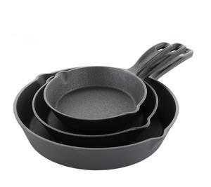 Oster Castaway 3 Piece Cast Iron Pre-Seasoned Frying Pans