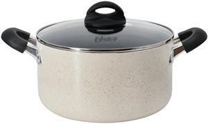 Oster Clairborne 6 Quart Aluminum Nonstick Dutch Oven with Lid in Sand