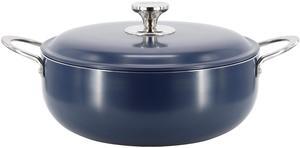 Oster Cartagena 7.4 Quart Nonstick Aluminum Caldero with Lid in Blue