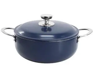 Oster Cartagena 3.8 Quart Nonstick Aluminum Caldero with Lid in Dark Blue