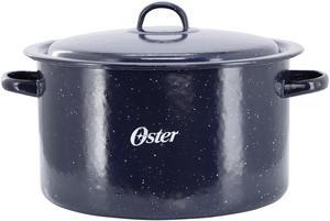 Oster Castillo 11 Quart Enamel on Steel Stock Pot with Lid in Blue
