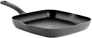 Oster Kingsway 11 Inch Aluminum Nonstick Square Grill Pan in Black