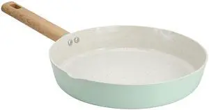 Gibson Home Marbleton Ceramic Nonstick Alumium 9.5 Inch Frying Pan in Mint