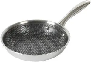 Oster Modessa 8 Inch Nonstick Triply Stainless Steel Frying Pan in Silver