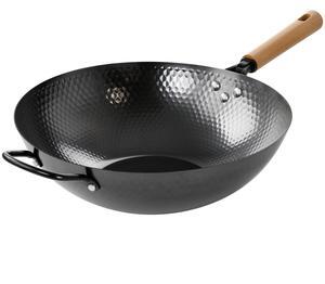 Oster Bressler 13.5in Nonstick Carbon Steel Wok with Wooden Handle