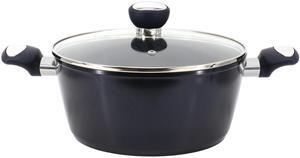 Oster Hawke 4.2 Quart Ceramic Nonstick Aluminum Dutch Oven with Lid in Dark Blue