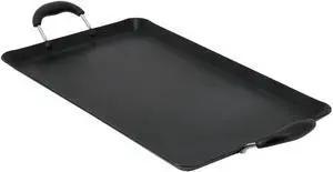 Oster Clairborne 19 x 11.6 Inch Nonstick Double Burner Rectangular Griddle Pan in Charcoal Gray Oster Clairborne 19 x 11.6 Inch Nonstick Double Burner Rectangular Griddle Pan in Charcoal Gray