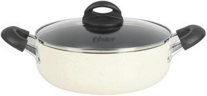 Oster Clairborne 6.9 Quart Nonstick Aluminum Caldero with Lid in Linen