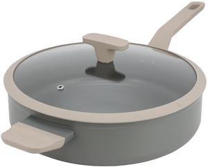 Oster Ambrose 4.5 Quart Nonstick Aluminum Saute Pan with Lid in Matte Grey