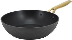 Oster Abbottsford 11 Inch Nonstick Round Aluminum Wok in Black