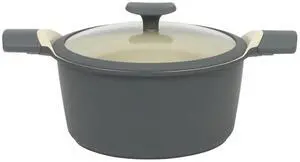 Oster Rooney 5 Quart Ceramic Nonstick Cast Aluminum Dutch Oven with Lid in Grey