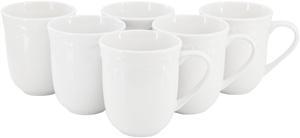 Elama Henryi 6 Piece 12 Ounce Porcelain Mug Set in White