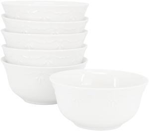 Elama Henryi 6 Piece 6.1 Inch Porcelain Bowl Set in White