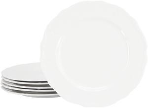 Elama Henryi 6 Piece 10.6 Inch Porcelain Dinner Plate Set in White