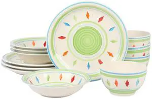 Gibson Home Heidy 12 Piece Durastone Dinnerware Set