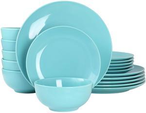 Elama Luna 18 Piece Porcelain Dinnerware Set in Blue