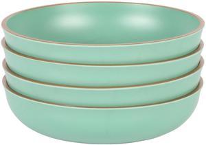 Gibson Home Rockabye 4 Poece 8.5 Inch Melamine Dinner Bowl Set In Green