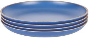 Gibson Home Rockabye 4 Poece 10.7 Inch Melamine Dinner Plate Set In Blue