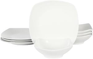 Gibson Home Zen Buffetware 8 Piece Fine Ceramic Dinnerware Set In Matte White
