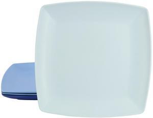 Gibson Home Grayson 4 Piece 10.5 Inch Square Melamine Dinner Plate Set in Assorted Blue
