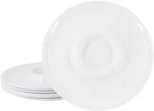 Gibson Home Grayson 12 Piece 12 Inch Round Melamine Chip and Dip Platter Set in White