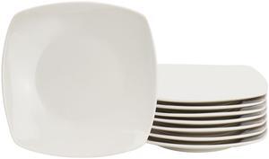Gibson Home Zen Buffetware 8 Piece 7in Stoneware Dessert Plate Set in White