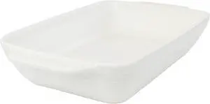 Bee and Willow 4 Quart Rectangular Stoneware Baker in White Speckle