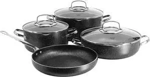 Korkmaz Galaksi 7 Piece Non Stick Aluminum Cookware Set in Black