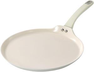 Martha Stewart Everyday Rexford 11 Inch Ceramic Nonstick Aluminum Pancake Pan in Linen