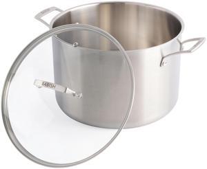 Babish 12 Quart Tri-Ply Stainless Steel Professional Grade Stock Pot in Silver