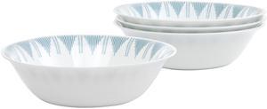 Ultra by Gibson 4 Piece 7.5 Inch Round Tempered Opal Glass Bowl Set in Blue