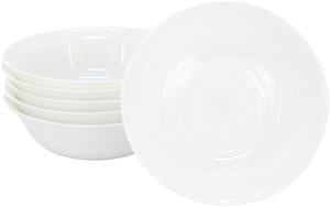 Gibson Ultra White Shadow 6 Piece 6.5 Inch Opal Glass Cereal Bowl Set in White