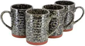 Gibson Home Terra Bella 4 Piece 18.5 Ounce Terracota Mug Set in Peacock Green