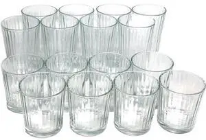 Gibson 16pc Home Moonstone Glass Double Old Fashion and Tumbler Set