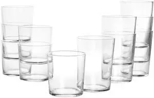 Martha Stewart 12 Piece Bowey Double Old Fashion and Highball Glassware Set