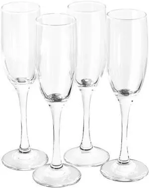 Gibson Home Belinni 4 Piece 6.4oz Fluted Champagne Glass Set
