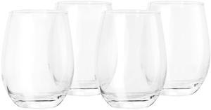 Gibson Home Belinni 4 Piece 18oz Classic Stemless Wine Glass Set
