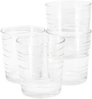 Gibson Home 4 Piece 13.5 Ounce Swirl Double Old-Fashioned Glassware Set