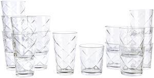 Gibson Home 16 Piece Lattice Glassware Drinkware Set