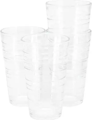 Gibson Home 4 Piece 13.5 Ounce Swirl Glass Tumbler Set