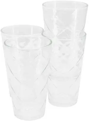 Gibson Home Lattice 4 Piece 16 Ounce Glass Tumbler Set