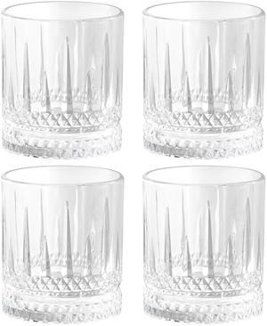 Gibson Home 4 Piece 13 Ounce Iceberg Embossed Double Old-Fashioned Glass Set